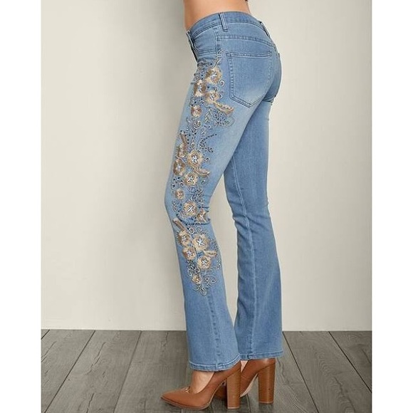 Cache Denim - Caché beaded denim jeans